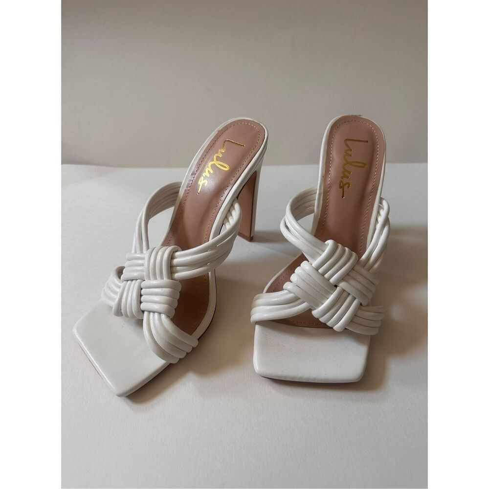 Alvana White Woven High Heel Sandals